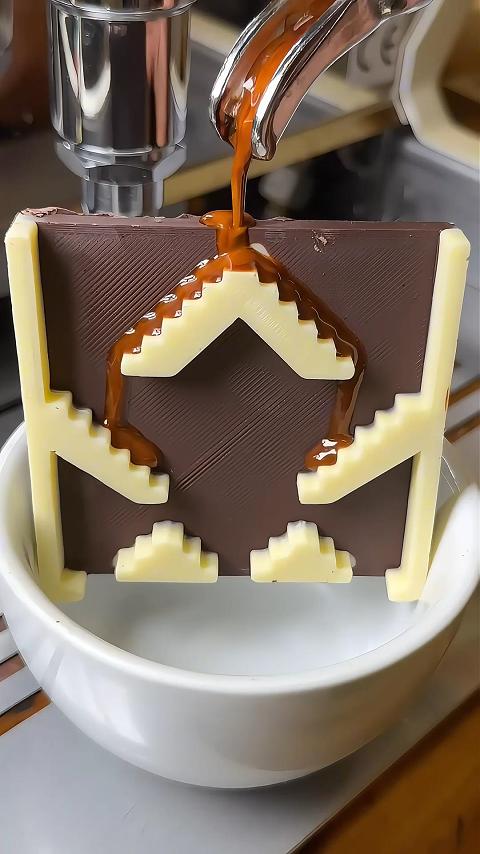 原来3D打印的巧克力是用来泡咖啡的