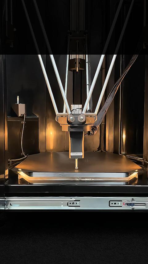 搭载四个独立打印头的并联臂3D打印机