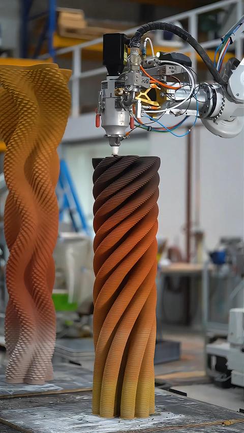 彩色混凝土3D打印装饰建筑