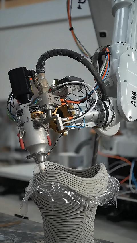 非平面混凝土3D打印多功能桌子