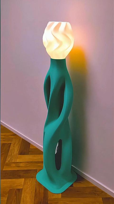 科技与艺术：大型颗粒3D打印雕塑灯罩底座