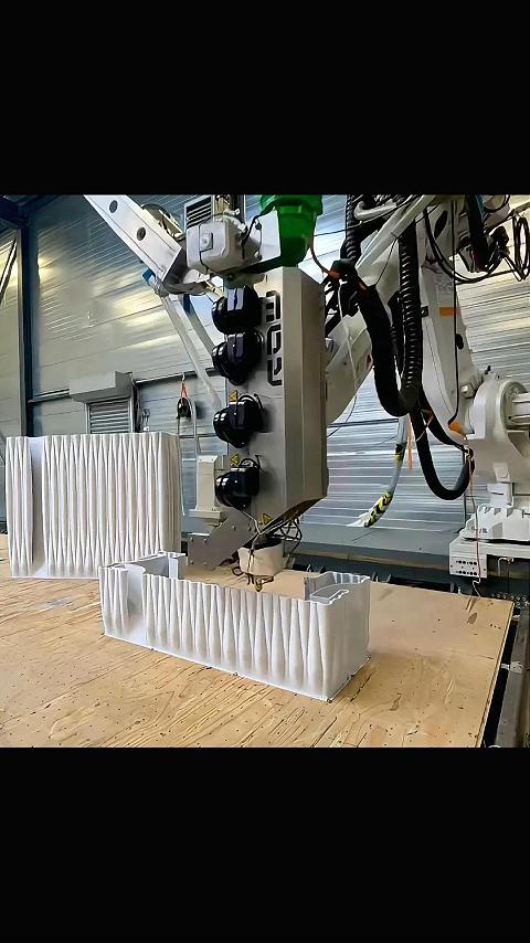 大型颗粒3D打印重塑未来家具设计 大理石纹PETG迎宾台桌